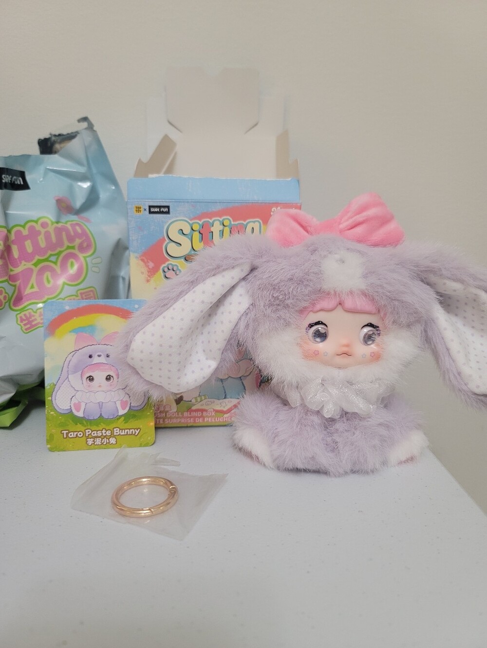 Nommi Sitting Zoo Purple Taro Paste Bunny Plush Pendant